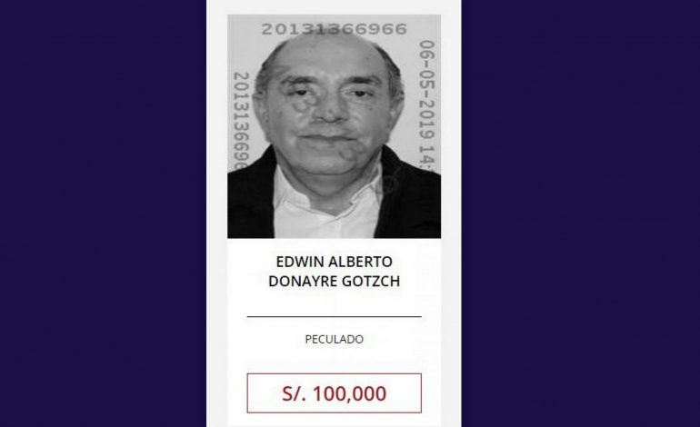 Ofrecen 100 mil soles por información sobre Edwin Donayre