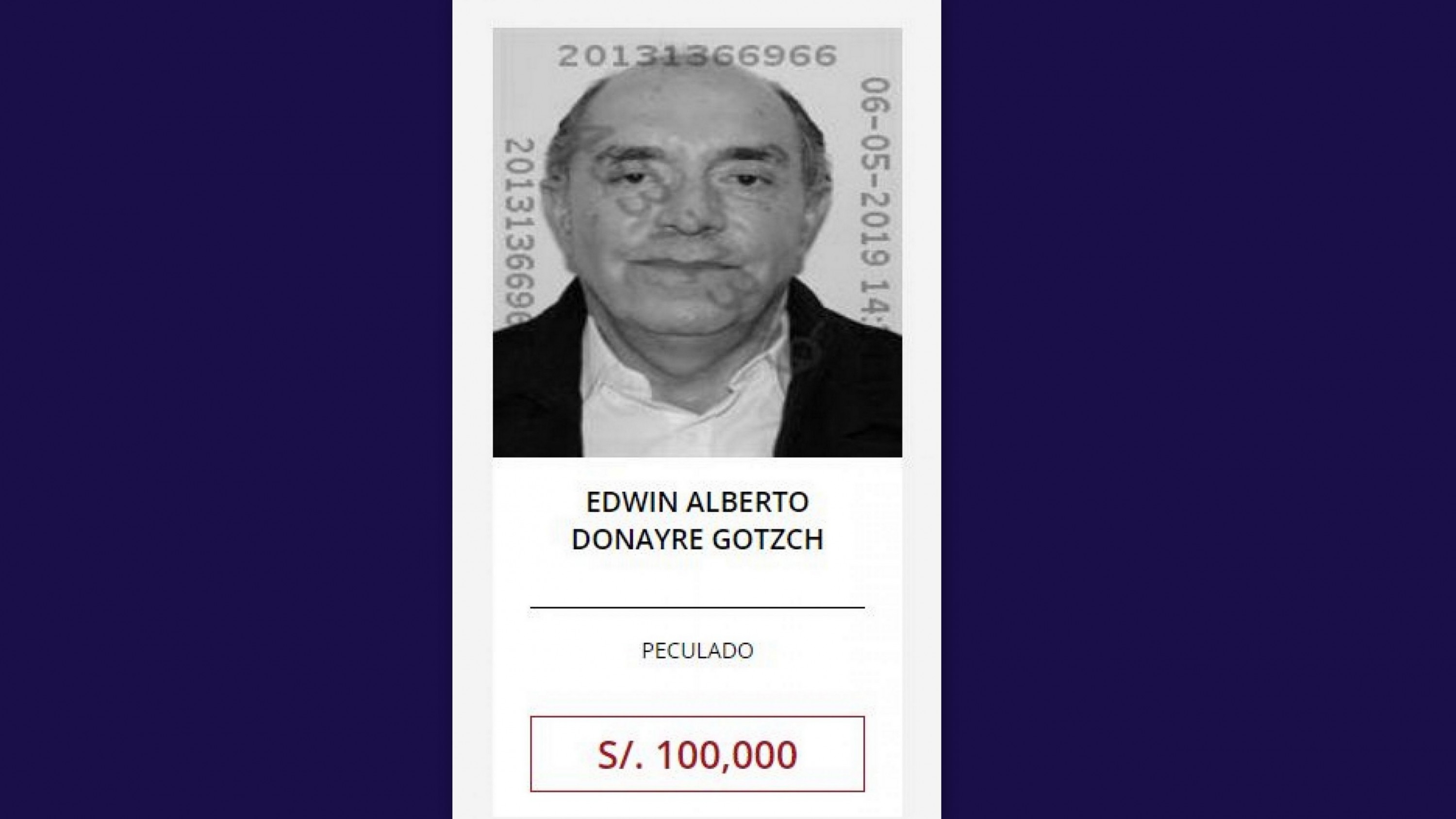 Ofrecen 100 mil soles por información sobre Edwin Donayre