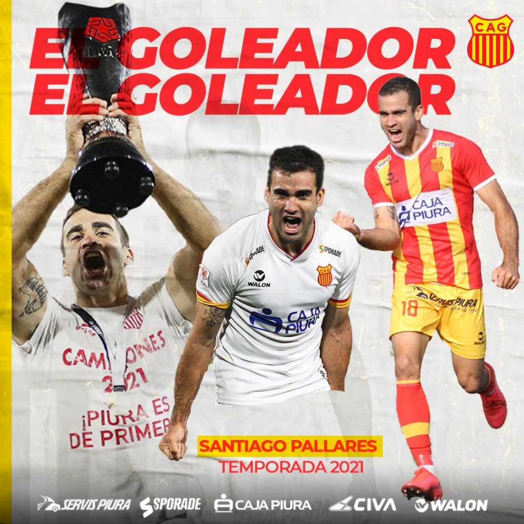 Santiago Pallares, goleador de la Liga 2