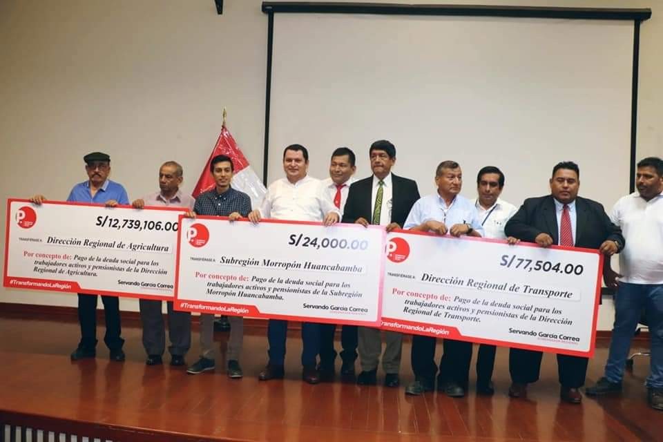 Piura: distribuyen más de nueve millones de soles para pagar deuda social GORE deuda social