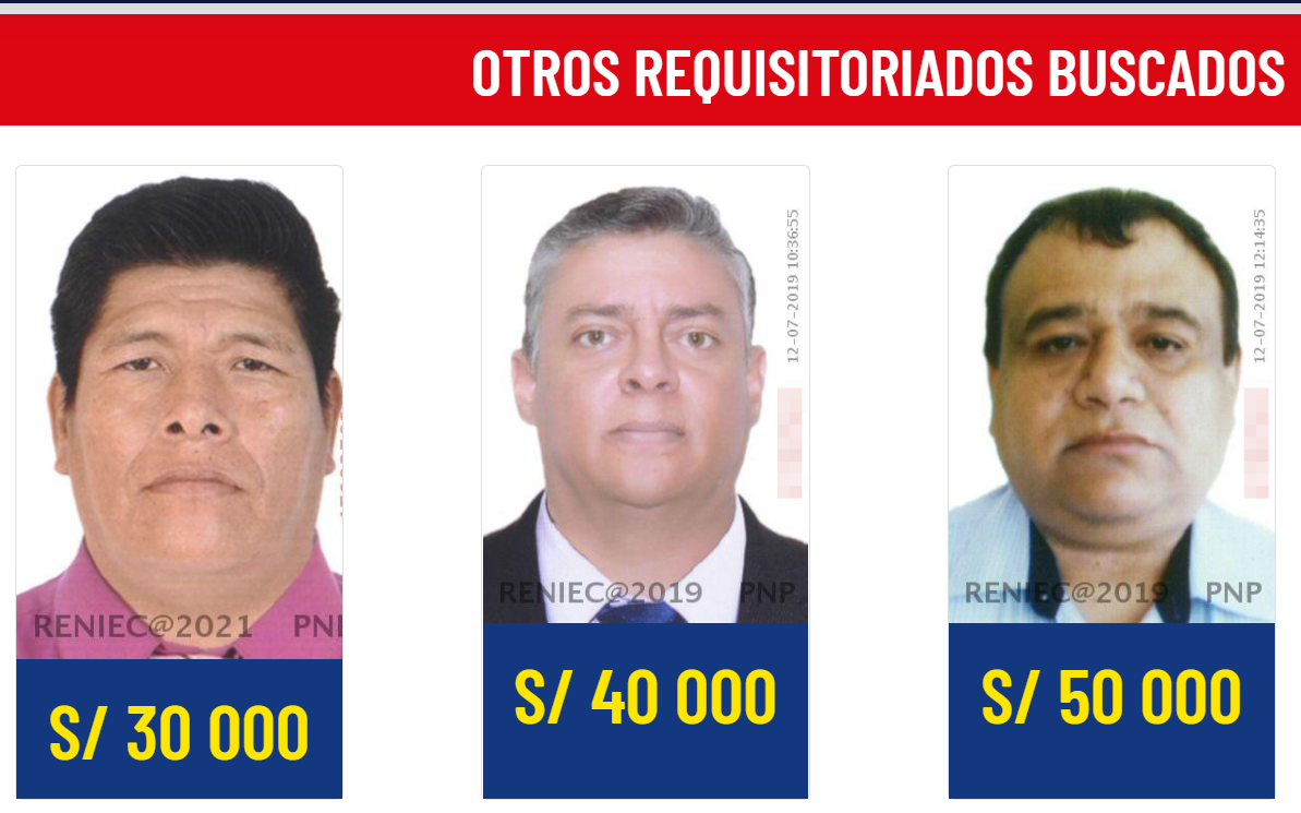 Estos son los más buscados en Piura: ofrecen hasta S/ 50 mil de recompensa