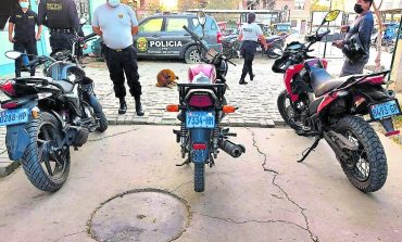 Hallan tres motocicletas robadas en el distrito de Veintiséis de Octubre