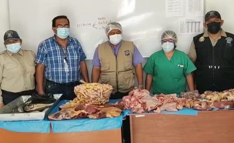 Incautan 130 kilos de carne en mal estado en Tambogrande