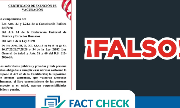 Ministerio de Salud advierte que "certificado de exención de vacunación" es falso