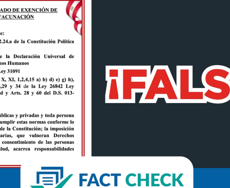 Ministerio de Salud advierte que "certificado de exención de vacunación" es falso