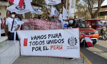 Piuranos protestan para pedir a Congreso admita el proceso de vacancia contra Pedro Castillo