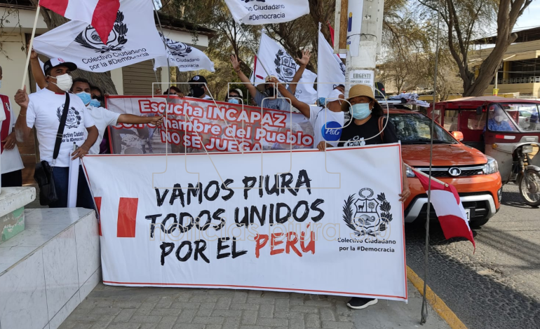 Piuranos protestan para pedir a Congreso admita el proceso de vacancia contra Pedro Castillo