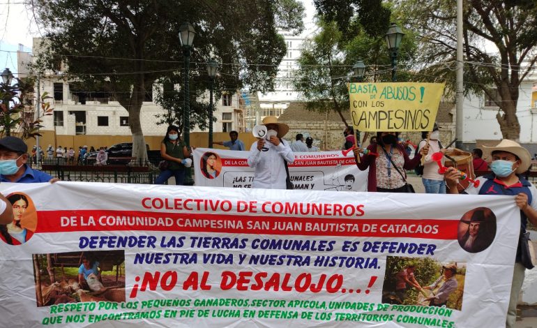 Comuneros de Catacaos protestan para que empresas ligadas al Sodalicio no les arrebaten sus tierras