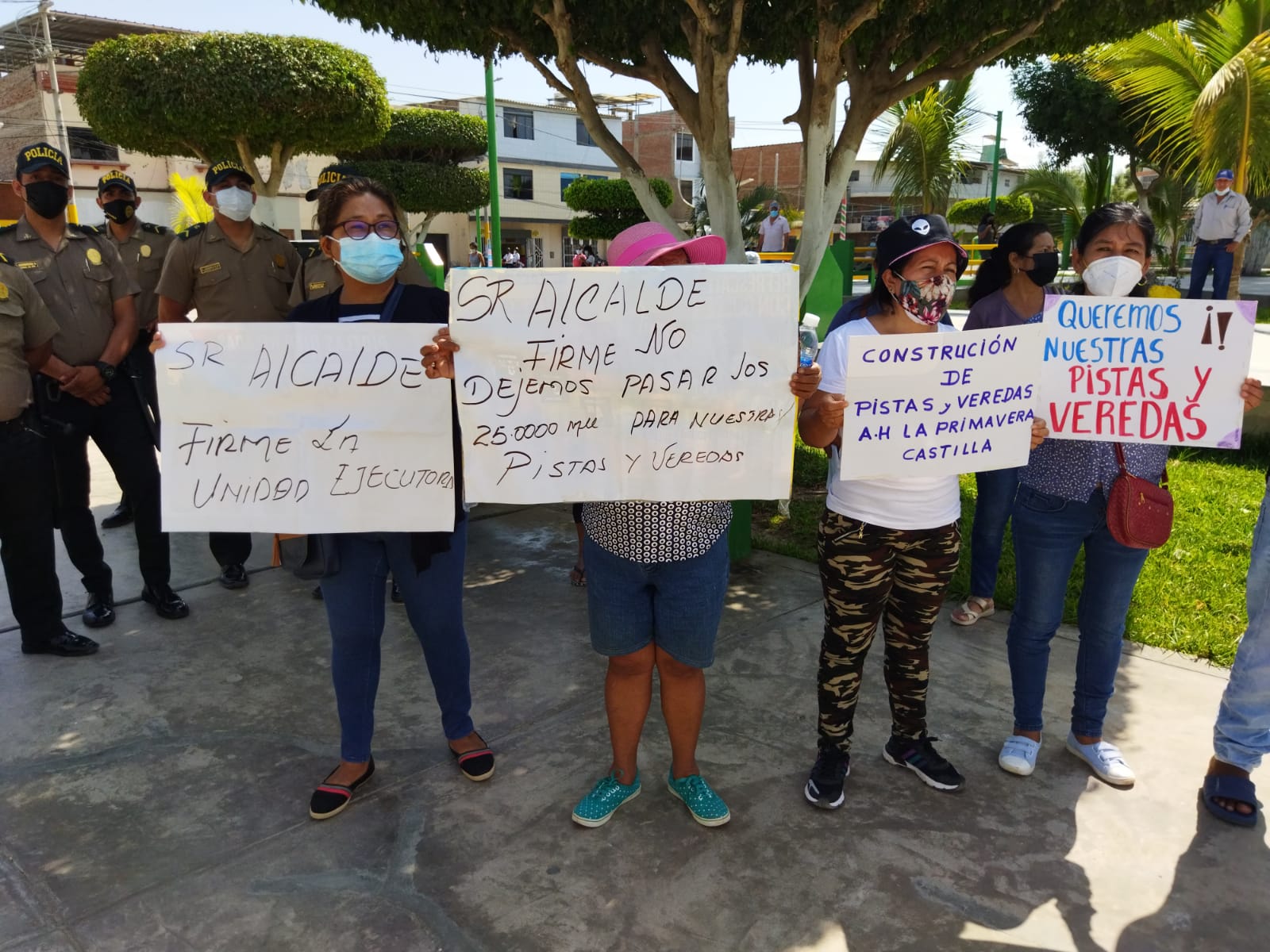 Moradores de La Primavera exigen al alcalde de Castilla ceder proyecto de pistas y veredas al Gore
