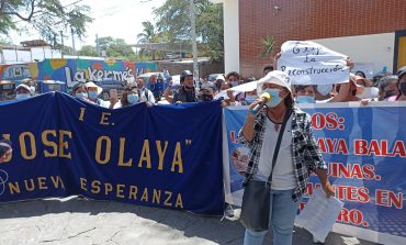 Padres de familia exigen al Gobierno Regional la reconstrucción de la I.E José Olaya