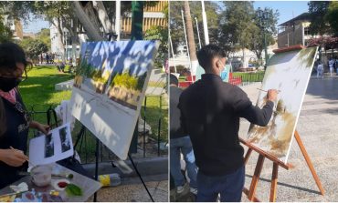 Realizan concurso de pintura rápida en la Plaza de Armas de Piura
