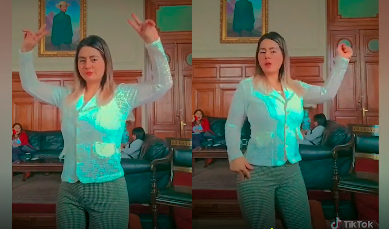 Congresista fujimorista graba un Tik Tok en instalaciones del Parlamento