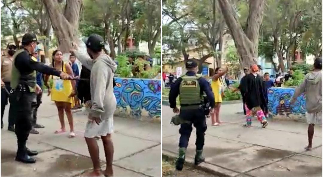 Extranjeros se enfrentan con arma blanca en el parque infantil de Piura