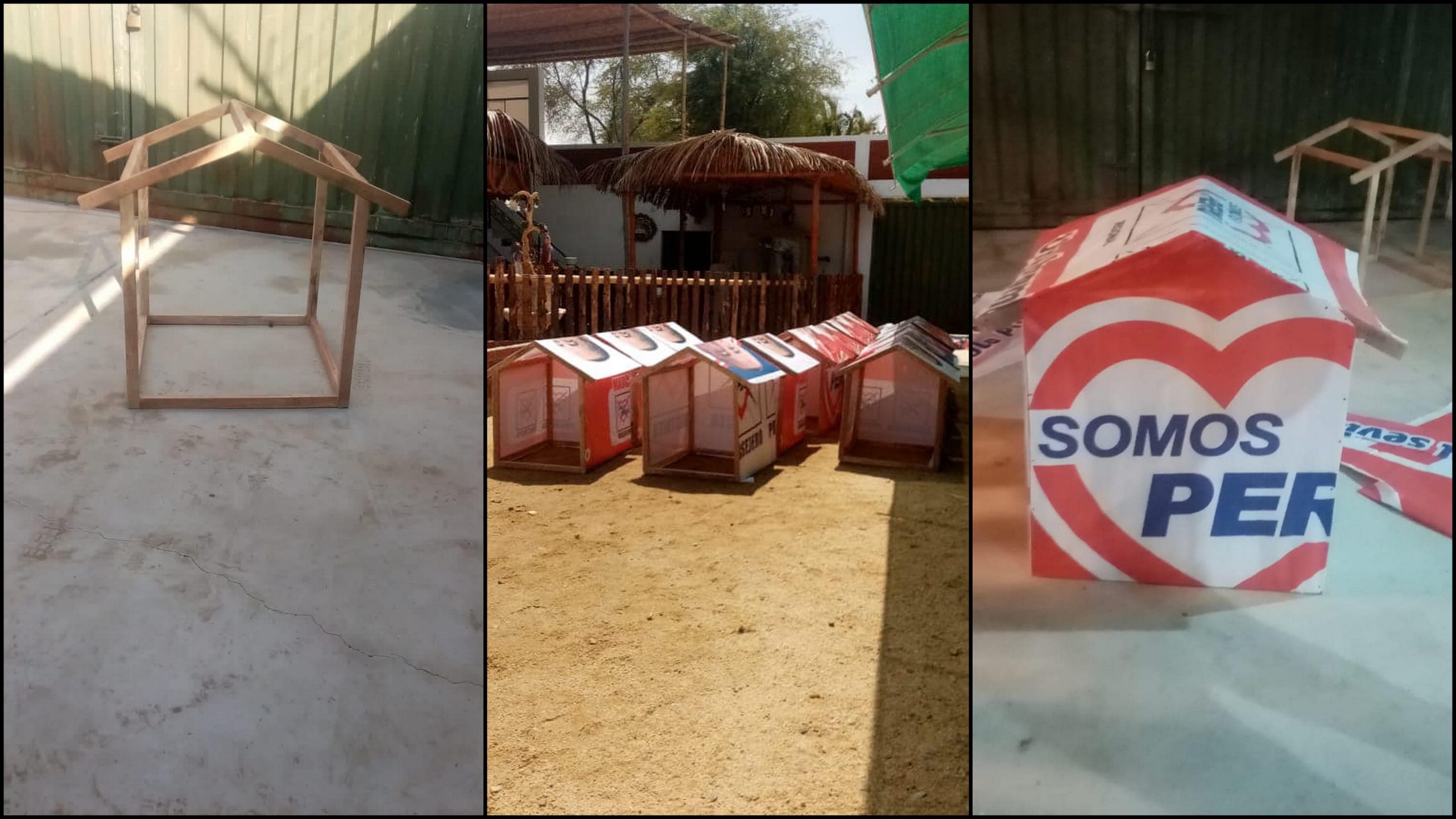 Piura: Propaganda electoral es convertida en casitas para perritos