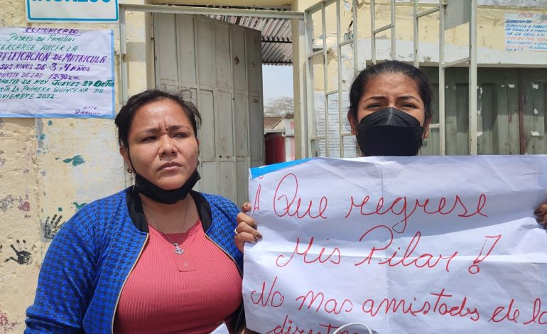 Piura: padres de familia piden la salida de la directora de la I.E 024 de Consuelo de Velasco