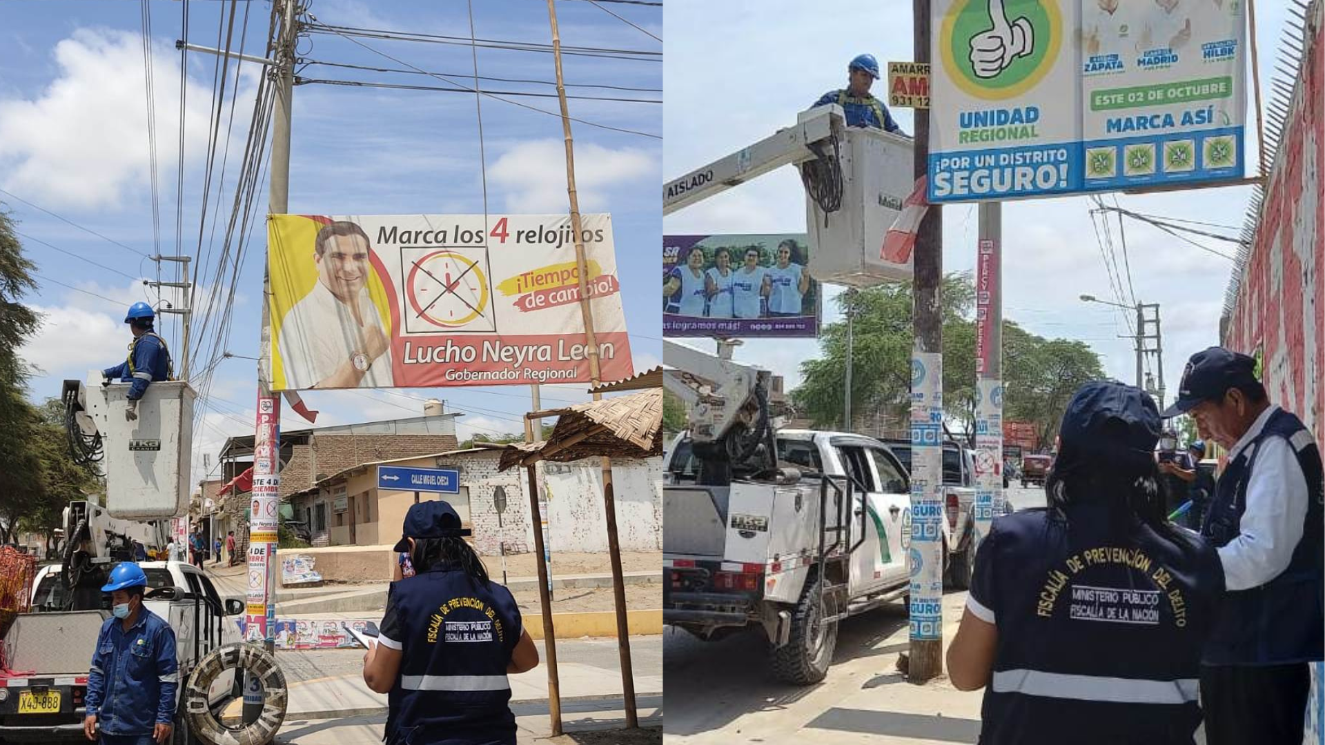 Segunda Fiscalía de Prevención del delito de Piura participa de retiro de propaganda electoral prohibida