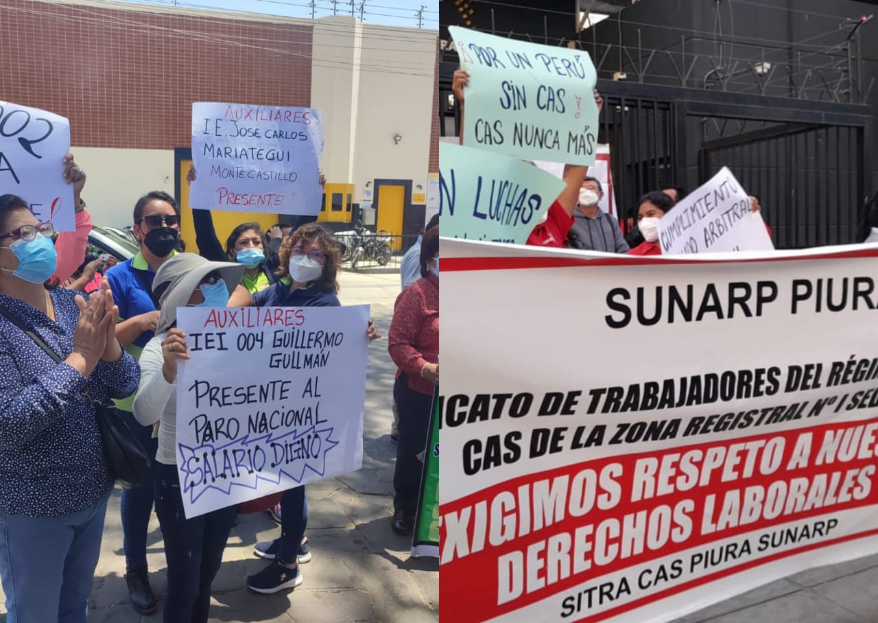 Trabajadores alzan su voz de protesta en Piura