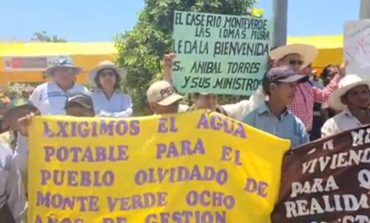 Piura: pobladores de Las Lomas protestan por obras inconclusas durante visita del premier