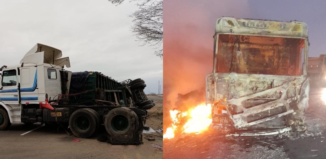 Piura: un vehículo se incendia y conductor sufre despiste