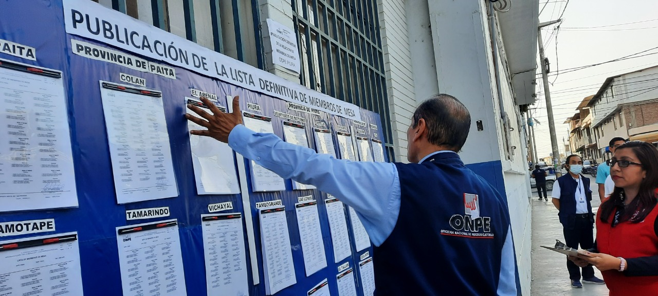 Piura: publican relación de miembros de mesa para la segunda elección regional