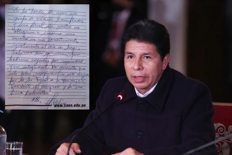 Bermejo difunde carta de Castillo: “Me obligaron a sacarme una muestra (de sangre) sin mi consentimiento”