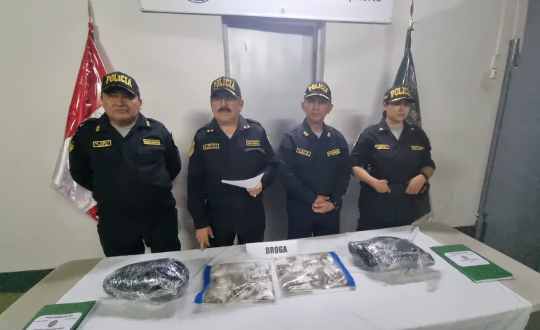 Piura: Policía incauta casi dos kilos de droga en aeropuerto Guillermo Concha Iberico
