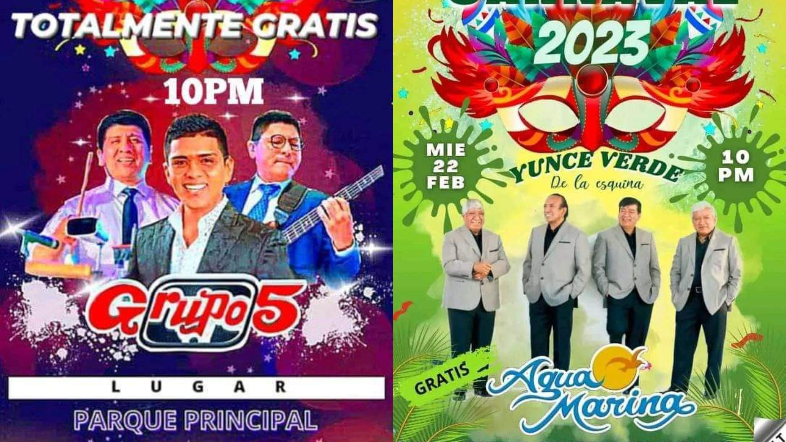 ¿Grupo 5 o Agua Marina? Los dos grandes grupos de cumbia cierran carnavales en Bernal