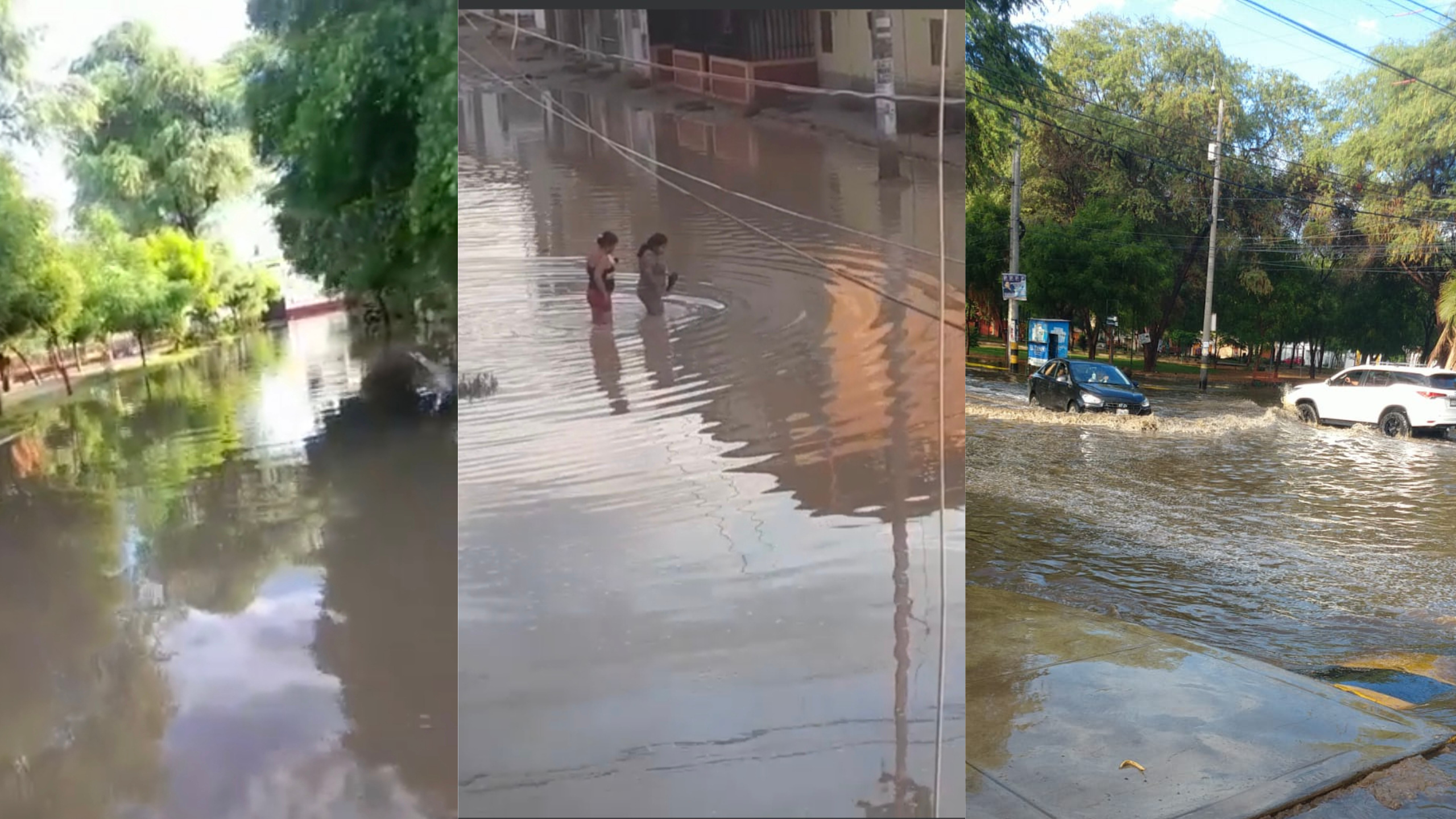 El mal de todos los años en Piura: calles convertidas en ríos y lagunas tras una lluvia de 15 mm