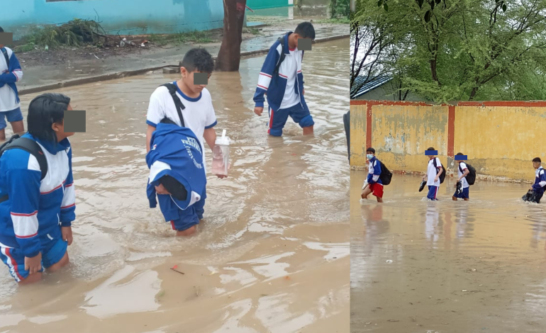 Lluvias en Piura: Colegio Manuel Scorza se inunda y estudiantes deben ser enviados a casa