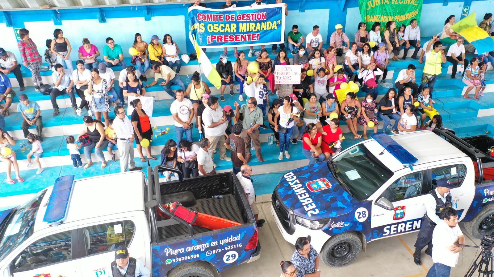 Piura: Alcalde entrega ocho camionetas para reforzar la seguridad ciudadana