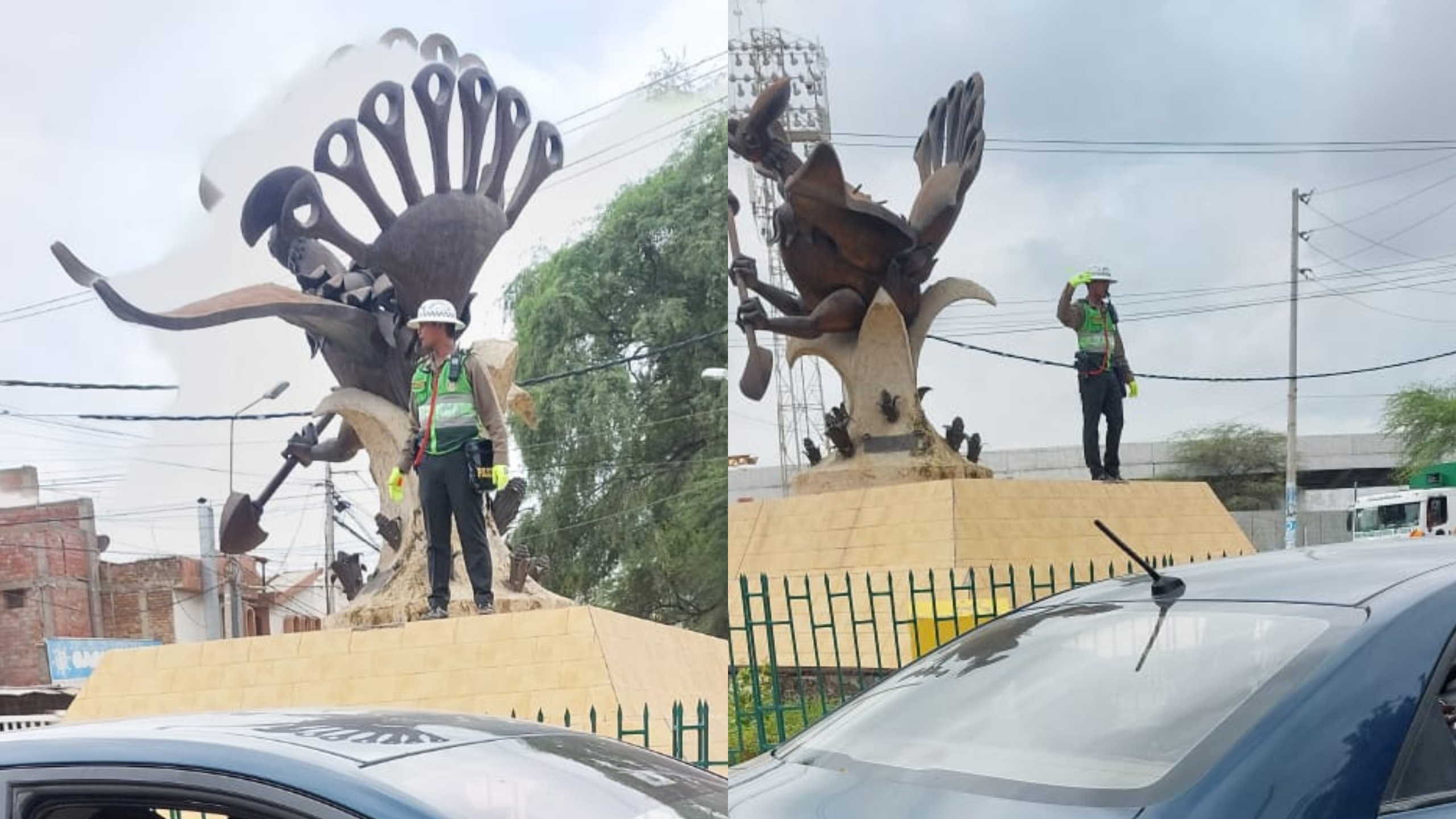 Piura: Policía sorprende por controlar el tráfico vehicular de manera peculiar