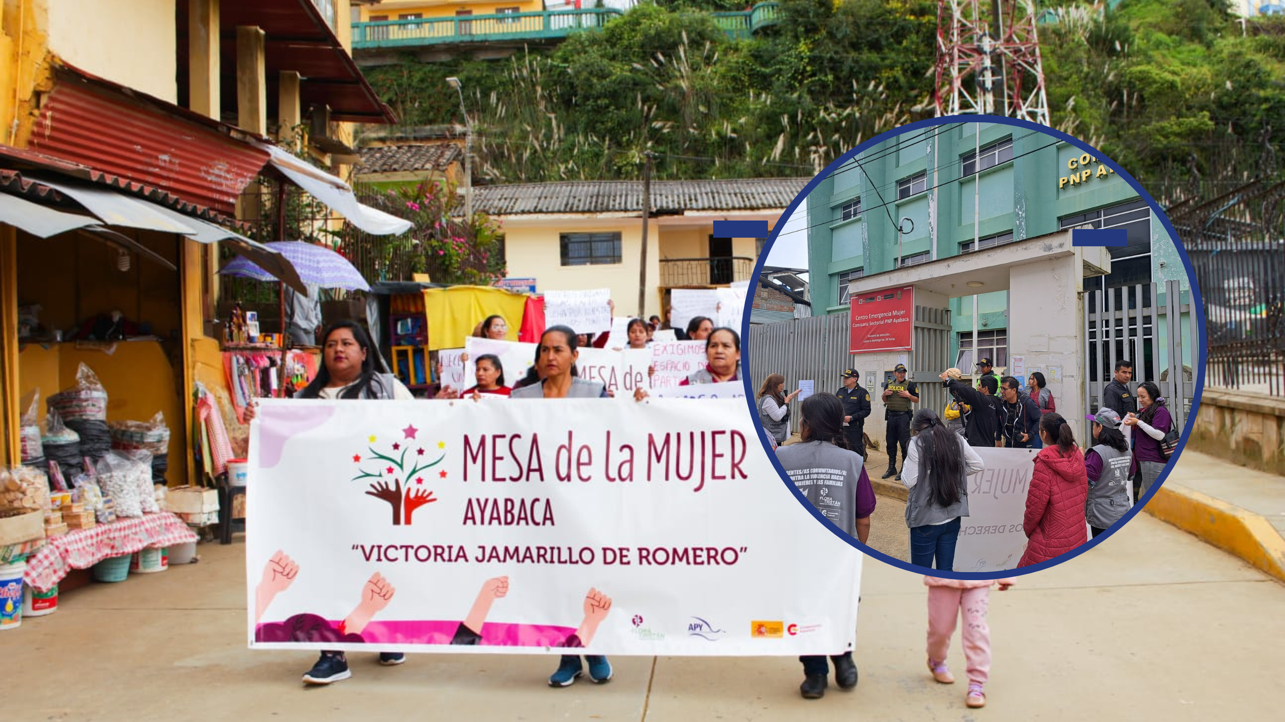 Ayabaca: Mesas de la Mujer realizan plantón exigiendo celeridad en la atención de casos de violencia