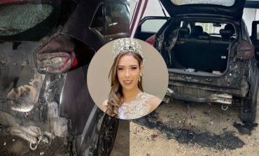 Delincuentes destruyeron auto de Miss Piura