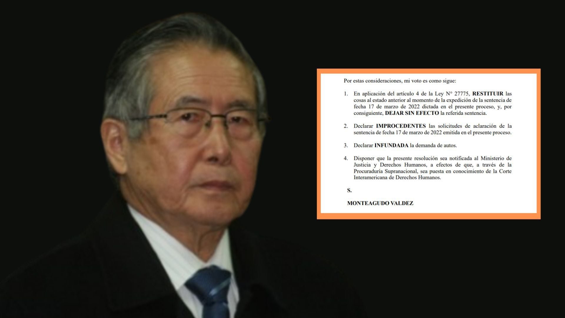 Alberto Fujimori sería excarcelado en un plazo máximo de 48 horas, según su abogado