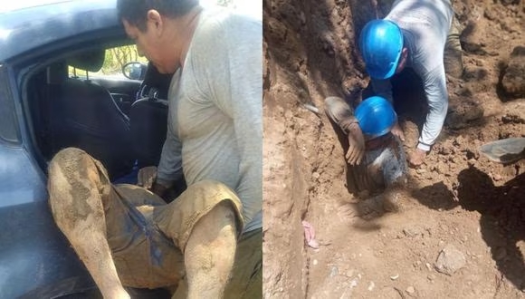 Sullana: obrero se salva de morir sepultado