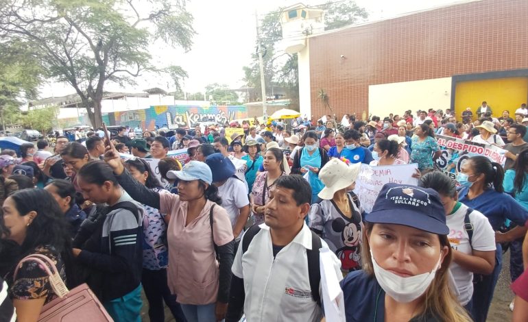 Piura: trabajadores de Salud y cesantes protestan por pagos