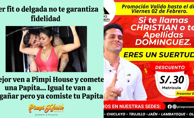 Viral: negocios piuranos sacan provecho del ampay a Christian Domínguez