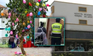 Tragedia en carnavales: niña salva de morir tras caerle encima un árbol de yunza