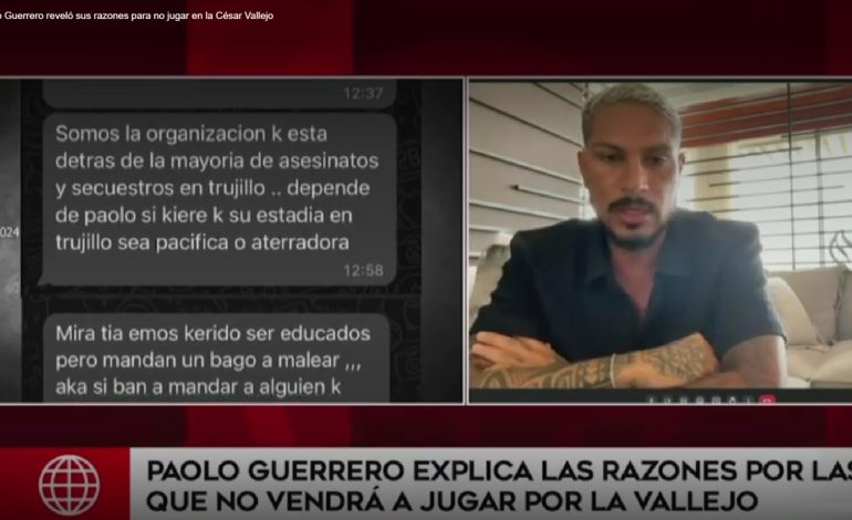 Paolo Guerrero confirma que se aleja de Vallejo por amenazas: «Sólo quiero jugar al fútbol»
