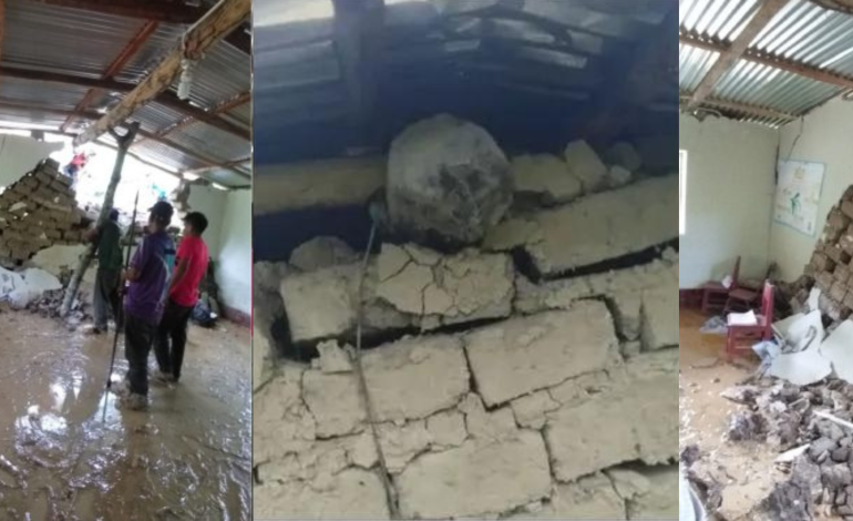 Lluvias en Piura: colapso de aulas en colegio de Huancabamba
