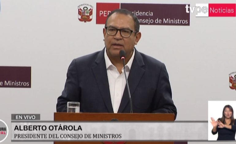 Otárola presenta su renuncia al cargo como primer ministro