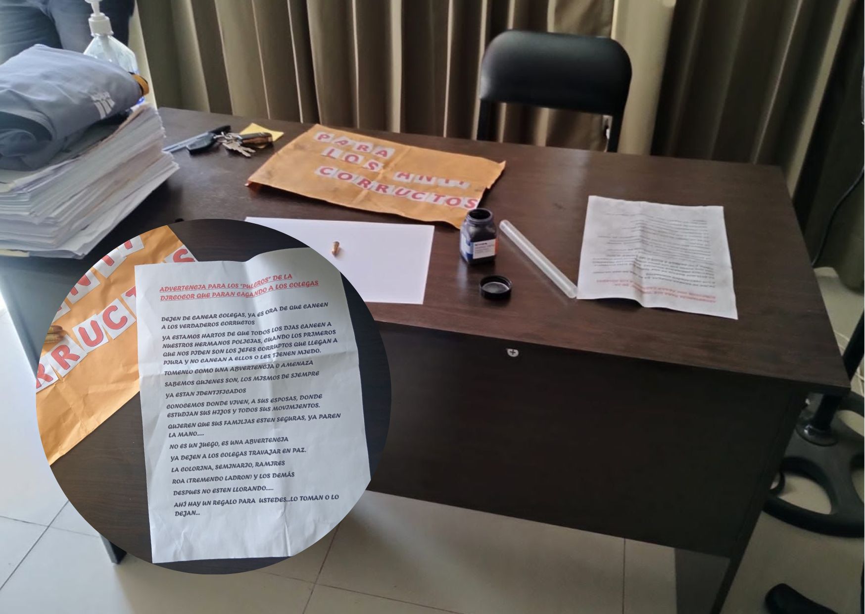 Piura: dejan escrito y balas para amenazar a policías Anticorrupción