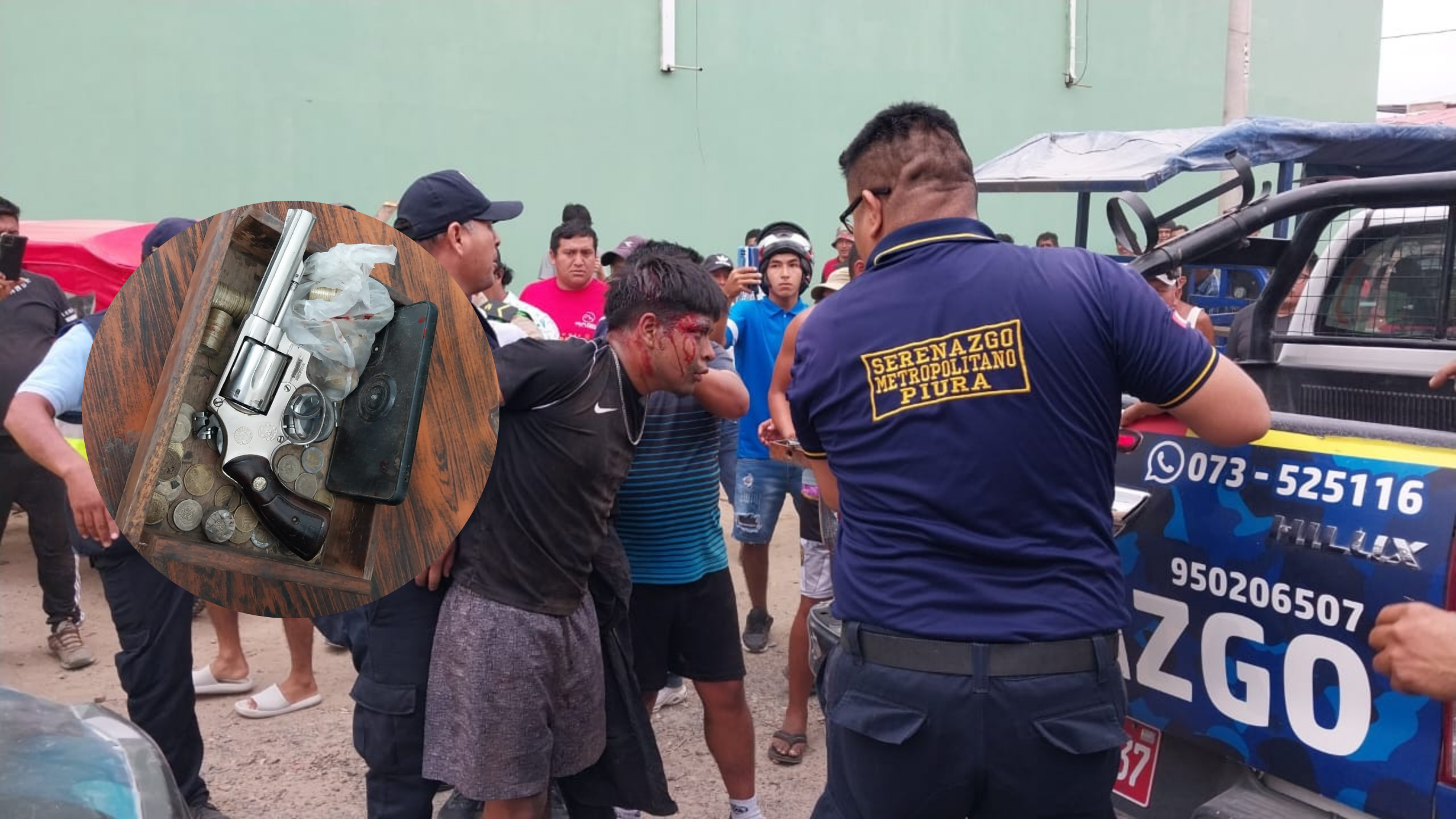 Piura: comerciantes capturan y golpean a dos sujetos acusados de robo a mano armada