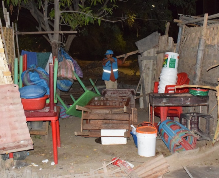 Piura: desmantelan casuchas que funcionaban como chicheríos en Los Algarrobos