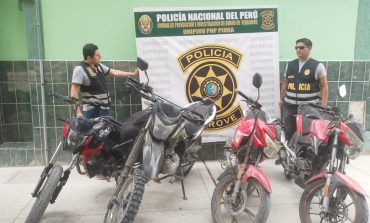 Piura: Policía interviene ‘caleta’ y recuepra cuatro motocicletas robadas