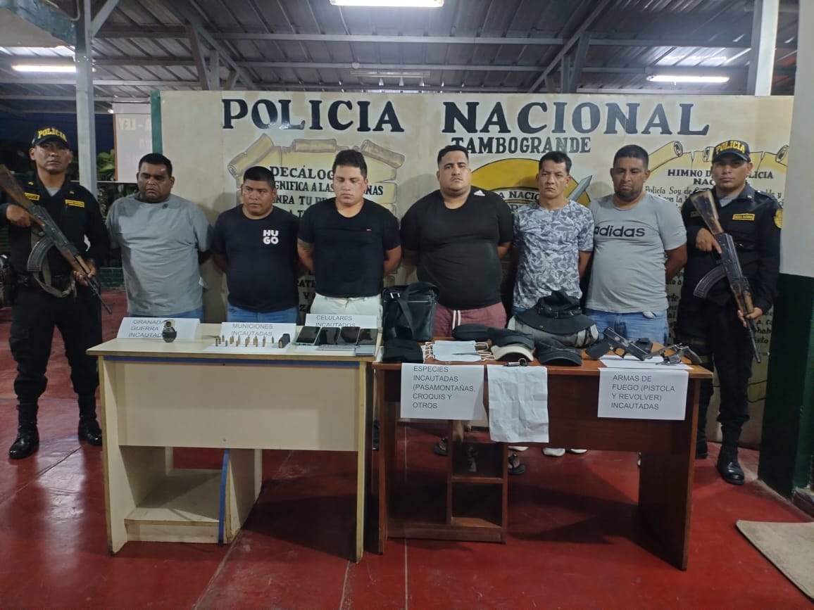 Piura: Con granada y armas capturan a integrantes de banda criminal en Tambogrande