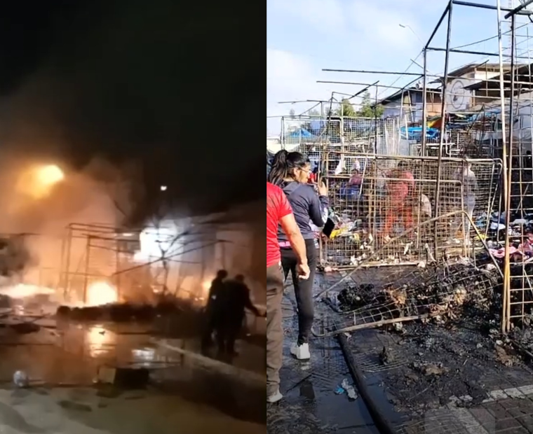 Cinco heridos en incendio registrado en el Mercado de Piura