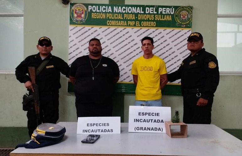 Piura: Con granada de guerra son capturados dos extranjeros en Sullana