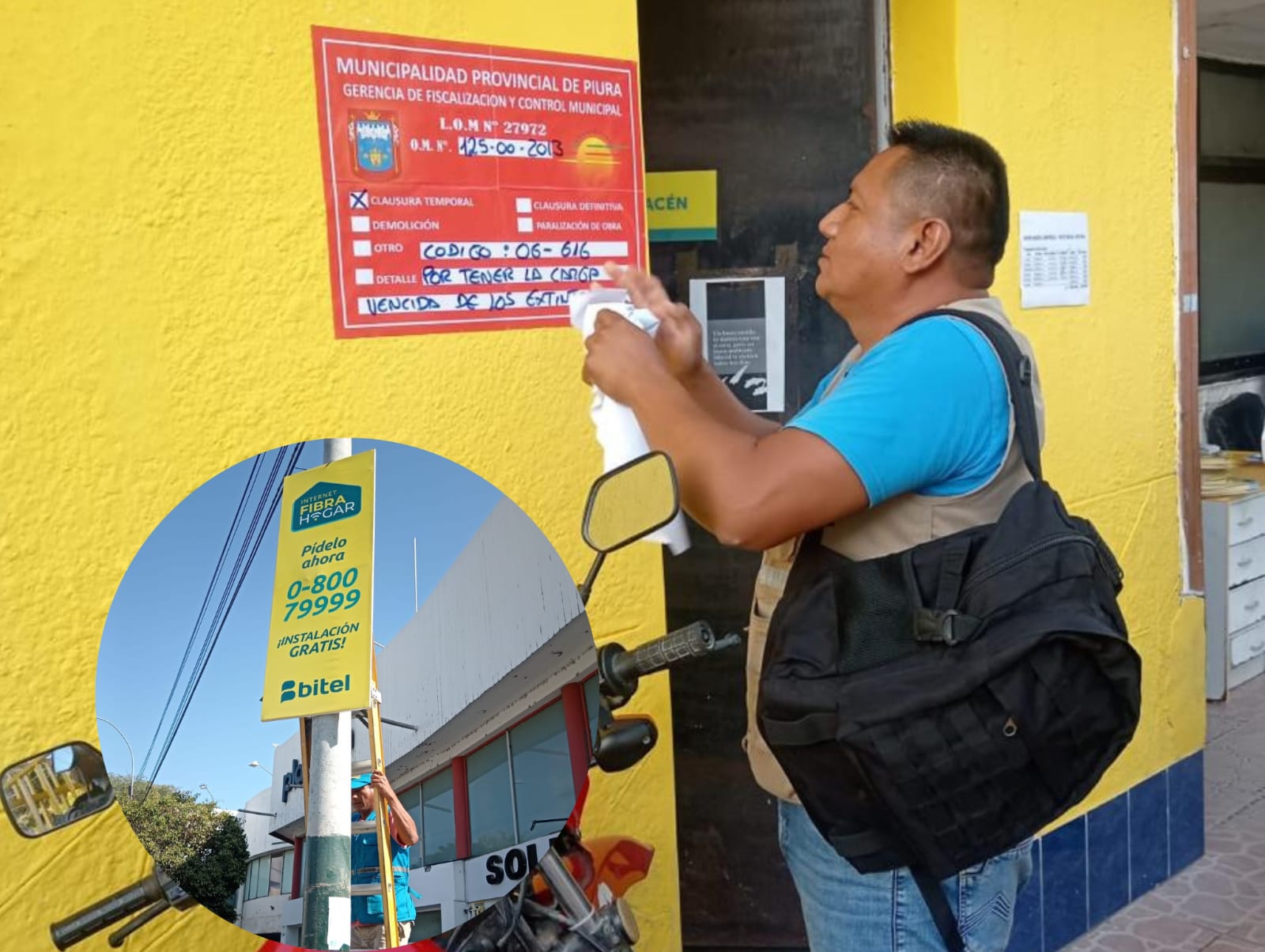 Piura: Multan con más de S/10 mil a empresa por usar letreros en postes