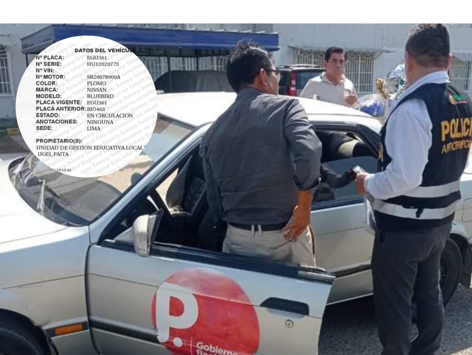 Piura: Director de la Ugel Paita fue intervenido por supuesto uso indebido de vehículo del Estado